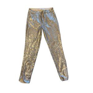 ABERCROMBIE & FITCH SILVER SEQUIN PANTS SZ XS